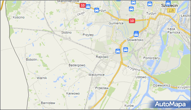 mapa Rajkowo, Rajkowo na mapie Targeo