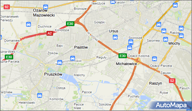 mapa Reguły, Reguły na mapie Targeo