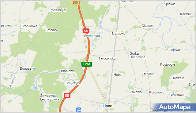 mapa Targowisko gmina Lipno, Targowisko gmina Lipno na mapie Targeo