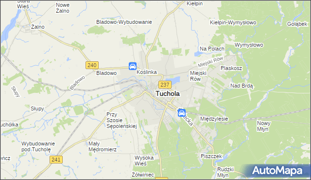 mapa Tuchola, Tuchola na mapie Targeo