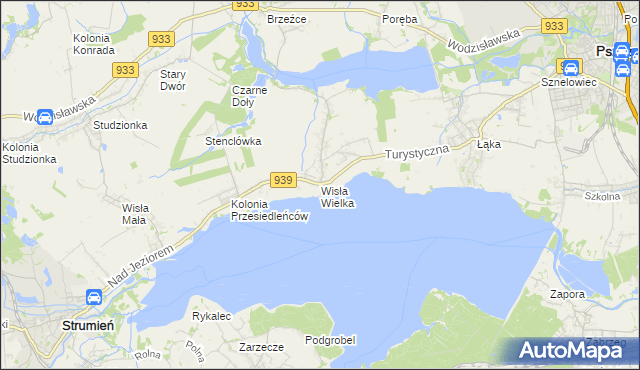 mapa Wisła Wielka, Wisła Wielka na mapie Targeo