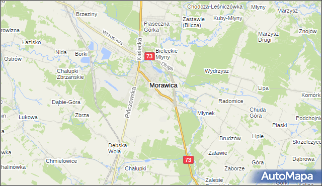 mapa Wola Morawicka, Wola Morawicka na mapie Targeo