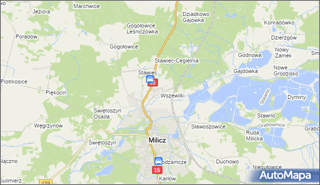 mapa Wszewilki, Wszewilki na mapie Targeo