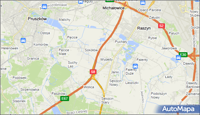 mapa Wypędy, Wypędy na mapie Targeo