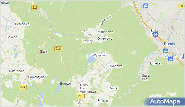 mapa Wyspowo, Wyspowo na mapie Targeo