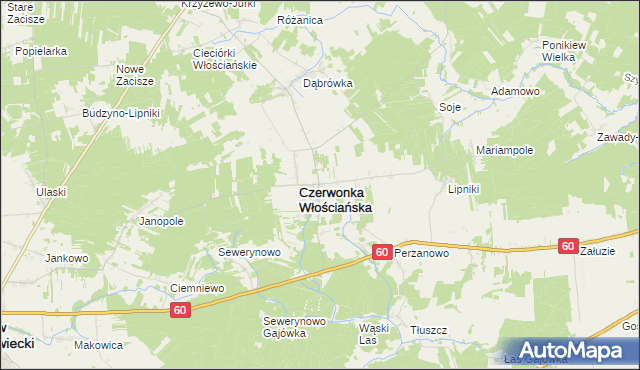 mapa Czerwonka Szlachecka, Czerwonka Szlachecka na mapie Targeo