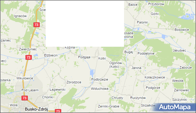 mapa Kotki gmina Busko-Zdrój, Kotki gmina Busko-Zdrój na mapie Targeo