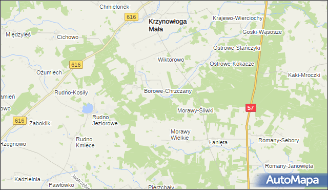 mapa Łoje gmina Krzynowłoga Mała, Łoje gmina Krzynowłoga Mała na mapie Targeo