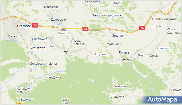 mapa Pulczynów, Pulczynów na mapie Targeo