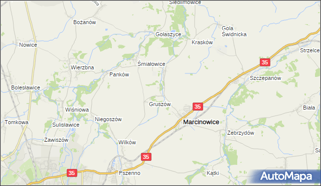 mapa Stefanowice gmina Marcinowice, Stefanowice gmina Marcinowice na mapie Targeo