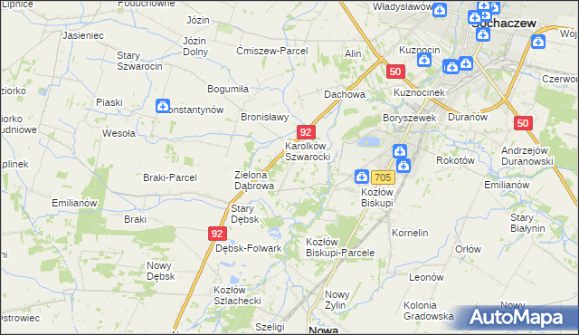 mapa Antoniew gmina Nowa Sucha, Antoniew gmina Nowa Sucha na mapie Targeo