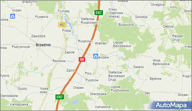 mapa Barczew, Barczew na mapie Targeo