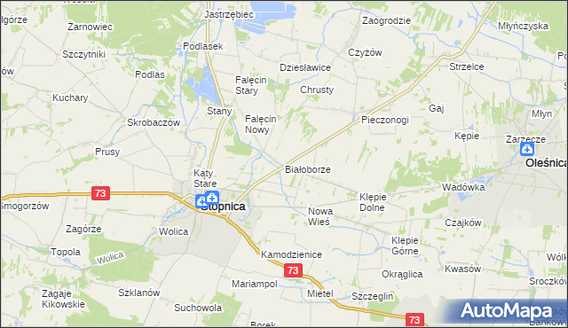 mapa Białoborze, Białoborze na mapie Targeo