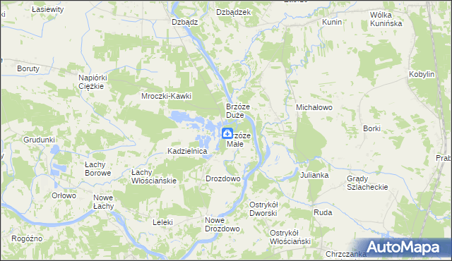 mapa Brzóze Małe, Brzóze Małe na mapie Targeo