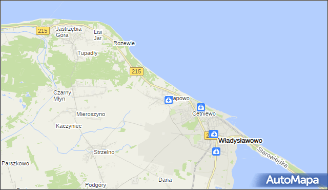 mapa Chłapowo gmina Władysławowo, Chłapowo gmina Władysławowo na mapie Targeo