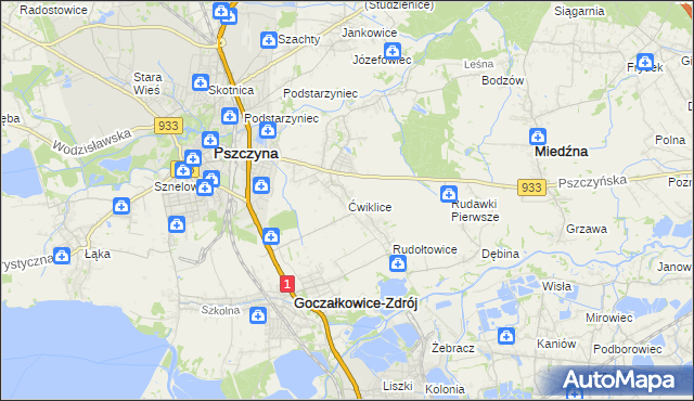 mapa Ćwiklice, Ćwiklice na mapie Targeo