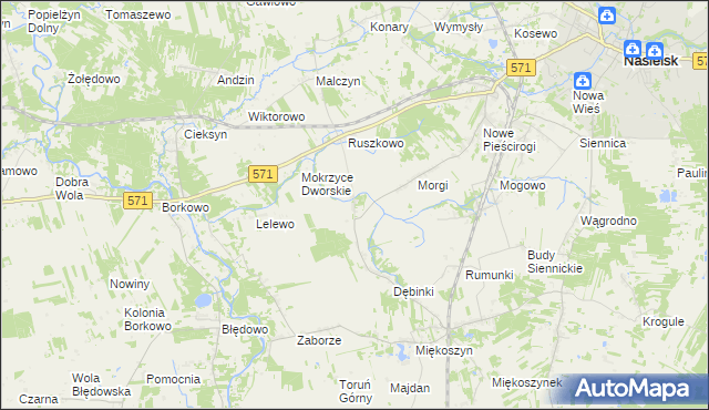 mapa Czajki gmina Nasielsk, Czajki gmina Nasielsk na mapie Targeo