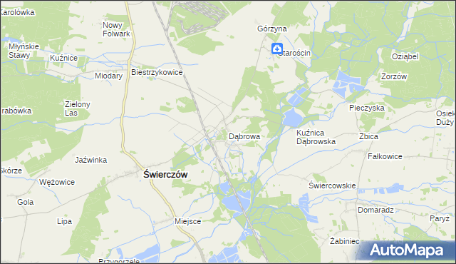 mapa Dąbrowa gmina Świerczów, Dąbrowa gmina Świerczów na mapie Targeo