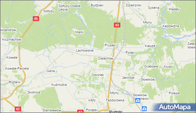 mapa Dalachów, Dalachów na mapie Targeo