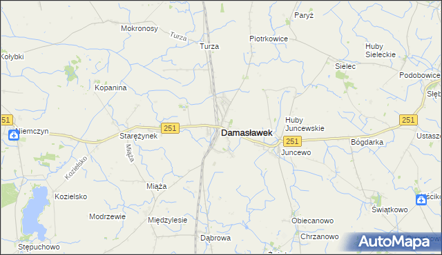 mapa Damasławek, Damasławek na mapie Targeo