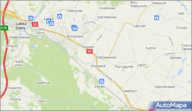 mapa Dobrzejewice, Dobrzejewice na mapie Targeo