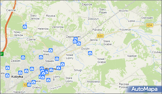 mapa Duczki, Duczki na mapie Targeo