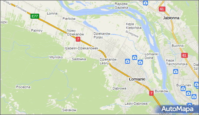 mapa Dziekanów Leśny, Dziekanów Leśny na mapie Targeo