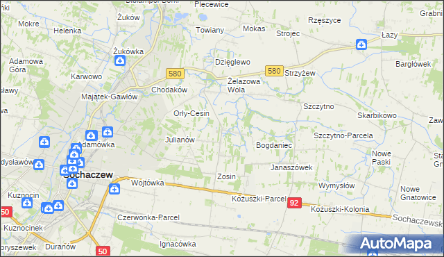 mapa Feliksów gmina Sochaczew, Feliksów gmina Sochaczew na mapie Targeo