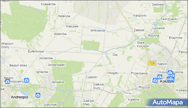 mapa Gałkówek-Parcela, Gałkówek-Parcela na mapie Targeo