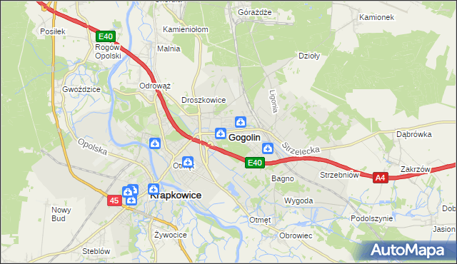 mapa Gogolin powiat krapkowicki, Gogolin powiat krapkowicki na mapie Targeo