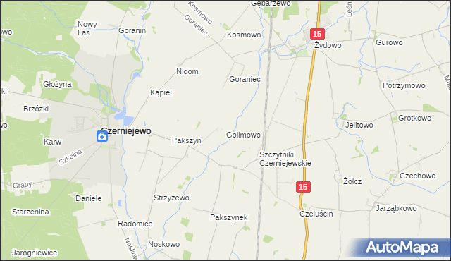 mapa Golimowo, Golimowo na mapie Targeo
