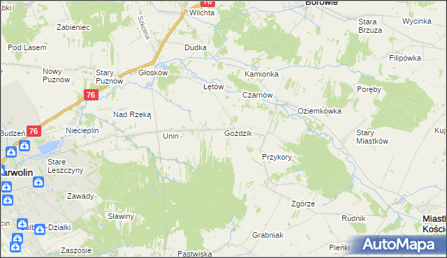 mapa Goździk, Goździk na mapie Targeo