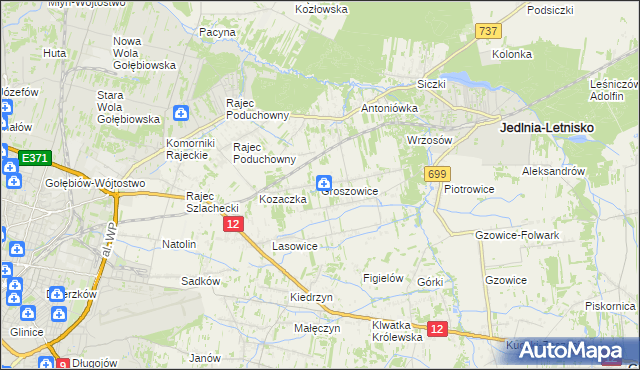 mapa Groszowice, Groszowice na mapie Targeo