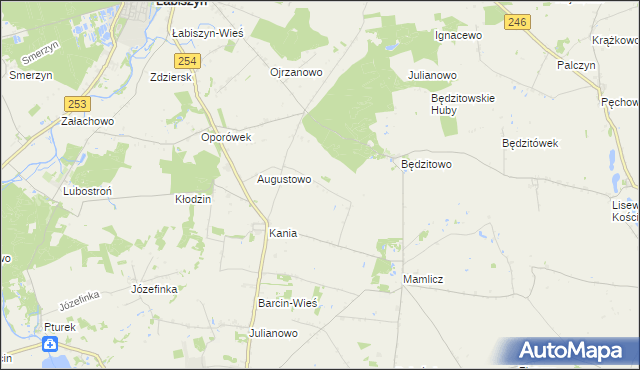 mapa Gulczewo gmina Barcin, Gulczewo gmina Barcin na mapie Targeo