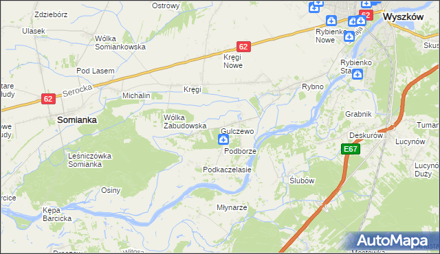 mapa Gulczewo gmina Wyszków, Gulczewo gmina Wyszków na mapie Targeo