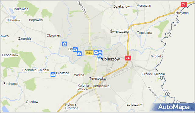 mapa Hrubieszów, Hrubieszów na mapie Targeo