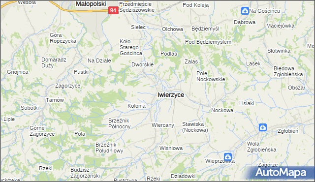 mapa Iwierzyce, Iwierzyce na mapie Targeo