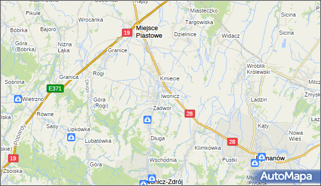 mapa Iwonicz, Iwonicz na mapie Targeo