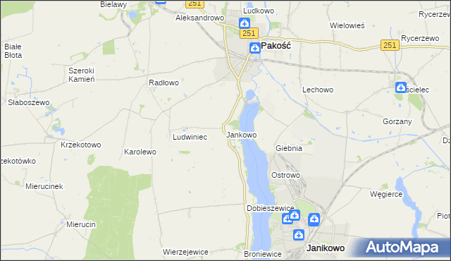 mapa Jankowo gmina Pakość, Jankowo gmina Pakość na mapie Targeo