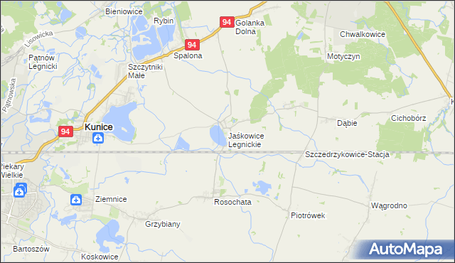 mapa Jaśkowice Legnickie, Jaśkowice Legnickie na mapie Targeo