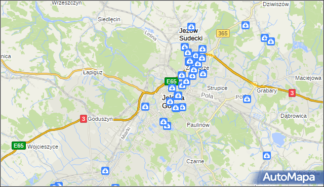 mapa Jelenia Góra, Jelenia Góra na mapie Targeo