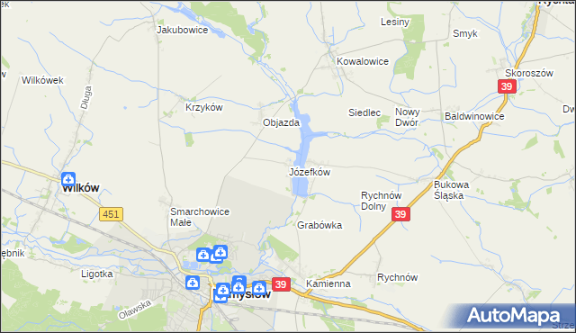 mapa Józefków gmina Namysłów, Józefków gmina Namysłów na mapie Targeo