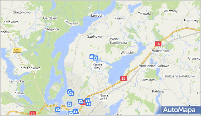 mapa Kamień Mały gmina Iława, Kamień Mały gmina Iława na mapie Targeo