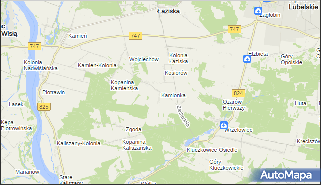 mapa Kamionka gmina Opole Lubelskie, Kamionka gmina Opole Lubelskie na mapie Targeo