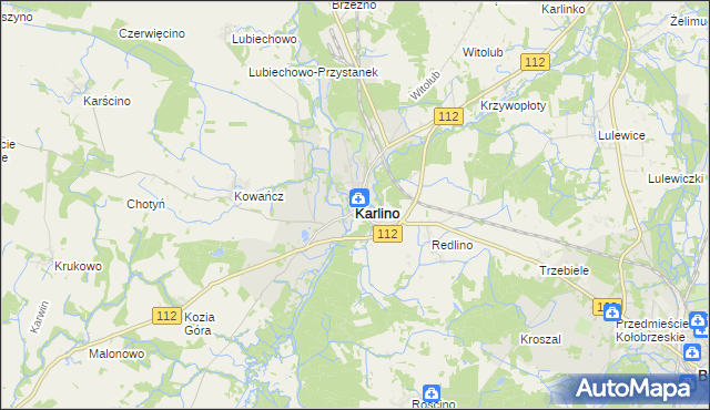 mapa Karlino, Karlino na mapie Targeo