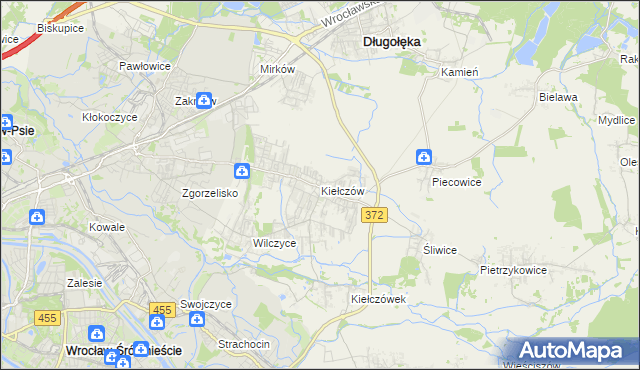 mapa Kiełczów, Kiełczów na mapie Targeo