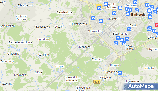 mapa Klepacze gmina Choroszcz, Klepacze gmina Choroszcz na mapie Targeo