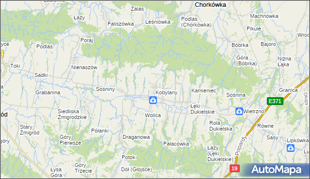 mapa Kobylany gmina Chorkówka, Kobylany gmina Chorkówka na mapie Targeo