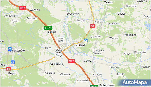 mapa Kołbiel, Kołbiel na mapie Targeo