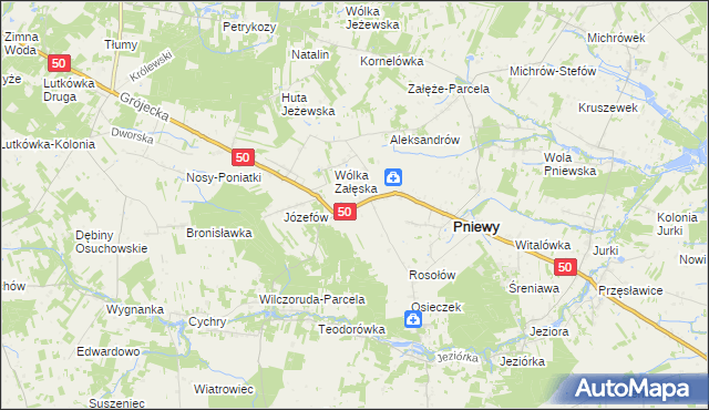 mapa Konie gmina Pniewy, Konie gmina Pniewy na mapie Targeo